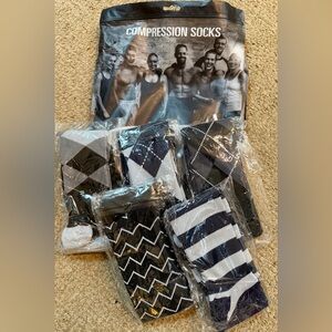 Compression Socks for women- Black & White Patterned Socks (5-Pack) l
L/xl